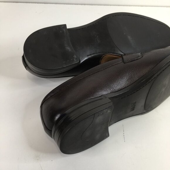 Boss Hugo Boss Portland Brown Pebbled Leather Bit Loafer Size 8 - Picture 11 of 13